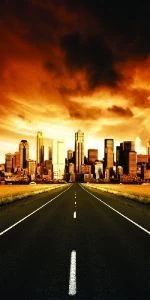 Дверь с фотопечатью Города Г12