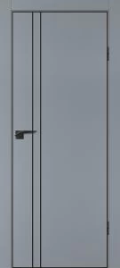 Межкомнатная дверь P-20  черный молдинг PET,  кромка ABS черная c 4-х ст. Серый матовый