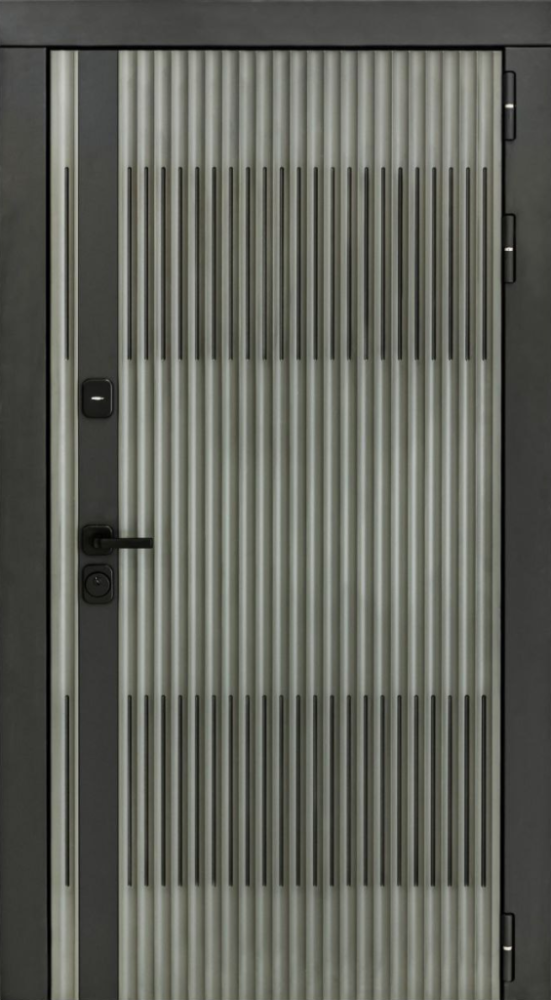 Входная дверь ДвериПРО Elfy Алиса (16мм, ПВХ софт грей, зеркало) DPRO196435 внешняя сторона