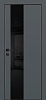 Межкомнатная дверь PX-6 черная кромка с 4-х ст. Графит матовый