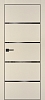 Межкомнатная дверь PX-17 черная кромка с 4-х ст. Бежевый матовый